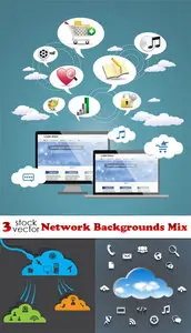 Vectors - Network Backgrounds Mix