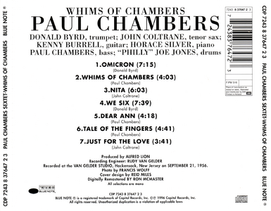 Paul Chambers - Whims Of Chambers (1956) {Ron McMaster Remastered 1996}