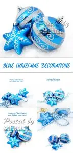 Stock Photo - Blue Christmas Decorations