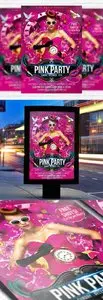 Flyer Template PSD - Pink Party