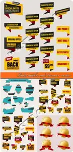 Label sticker and banner vector