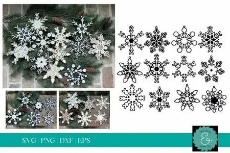 Snowflakes SVG - Vector Design Elements