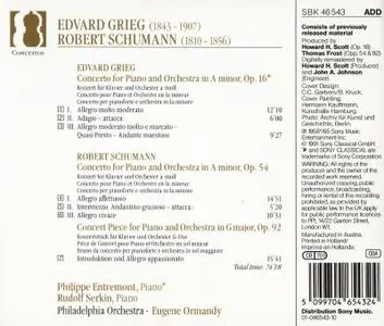 Philippe Entremont, Rudolf Serkin, Eugene Ormandy - Grieg, Schumann: Piano Concertos (1991)