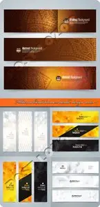 Modern abstract banners header design vector set 3