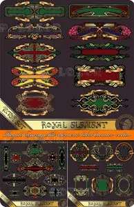 Royal luxury gold element label banner vector
