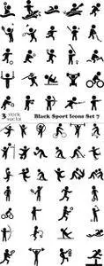 Vectors - Black Sport Icons Set 7