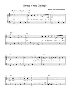 Sweet Home Chicago - Robert Johnson (Easy Piano)