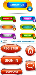 Vectors - Glass Web Elements Set