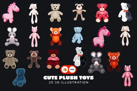 EE - Cute Plush Toys 3D Pack J72VUAE