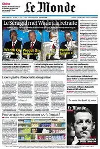 Le Monde et Supplément Economique du Mardi 27 Mars 2012