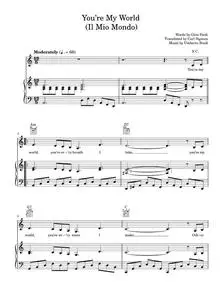 You're My World (Il Mio Mondo) - Carl Sigman (Piano-Vocal-Guitar (Piano Accompaniment))