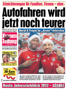 Kronen Zeitung, 15. Dezember 2013