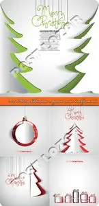 2014 Merry Christmas origami vector backgrounds