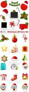 Vectors - Christmas 3D Icons Set