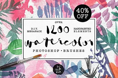 CreativeMarket - Watercolor PS Brushes 1200+