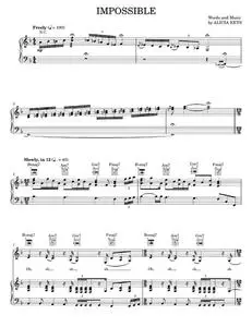 Impossible - Alicia Keys, Christina Aguilera (Piano-Vocal-Guitar)