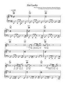 Get Lucky (featuring Pharrell Williams) - Daft Punk, Pharrell Williams (Piano-Vocal-Guitar (Piano Accompaniment))