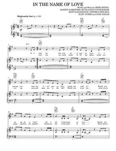 In The Name Of Love - Martin Garrix & Bebe Rexha (Piano-Vocal-Guitar)