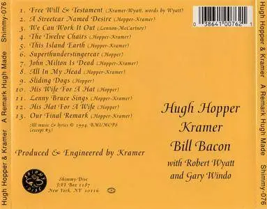 Hugh Hopper & Kramer - A Remark Hugh Made (1994) {Shimmy-076}