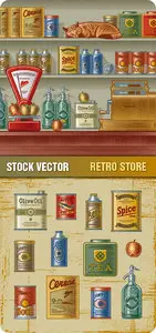 Stock Vector - Retro Store