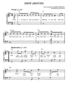 Shop Around - Captain & Tennille, Smokey Robinson, Smokey Robinson & The Miracles, The Miracles (Easy Piano)