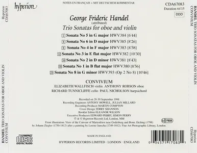 Convivium - George Frideric Handel: Trio Sonatas for oboe and violin (2000)