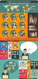 Templates flat design concept freelance vector