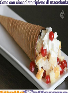 Giallo Zafferano - Cono con cioccolato ripieno di macedonia