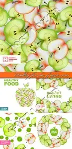 Healthy food slice of apple vector
