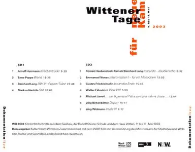 Various Artists - Wittener Tage für neue Kammermusik 2003 (2003) {2CD Set Kulturforum Witten WD 2003}