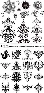 Vectors - Ornate Floral Elements (Set 23)