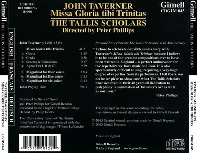 Peter Phillips, The Tallis Scholars - John Taverner: Missa Gloria tibi Trinitas (2013)