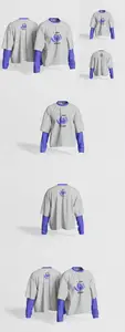 Long Sleeves T Shirt Mockup 2LPUGLT