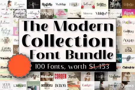 The Modern Collection Font Bundle - 100 Premium Fonts