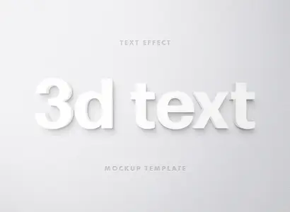 AS - White 3D Text Effect Mockup 411956481