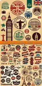 Retro and vintage labels vector