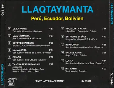Llaqtaymanta - Traditionelle Musik der Inkas Vol.2 (Not On Label Qu 31 894) (GER 1992)