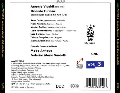 Federico Maria Sardelli, Modo Antiquo - Antonio Vivaldi: Orlando Furioso (2008)