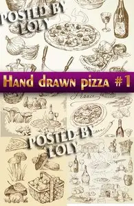 Hand drawn pizza #1 - Stock Vector