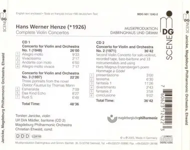 Hans Werner Henze - Violin Concertos Nos.1-3 - Torsten Janicke (2005)