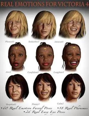 Daz3D - Real Emotions For Victoria 4