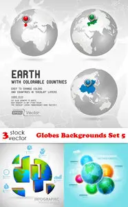 Vectors - Globes Backgrounds Set 5