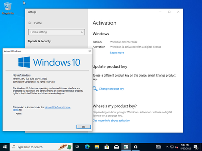Windows 10 Enterprise 22H2 build 19045.2311 Preactivated (x64) Multilingual November 2022