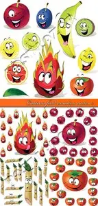 Cartoon food emotion vector 2
