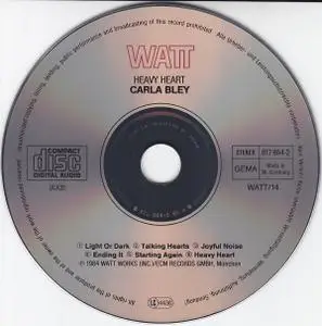 Carla Bley - Heavy Heart (1983) {WATT Works–ECM Records WATT/14--817 864-1 rel 1984}