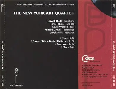 The New York Art Quartet - The New York Art Quartet (1964) { ESP-Disk' ESP CD1004 rel 2008}