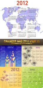 Stock Vector - Calendar Grid 2012 (Part 2)