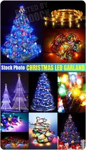 Christmas led garland - Stock Photo