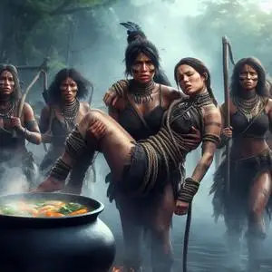 Tomb Raider on the Isle of Fierce Women (AI Generated)