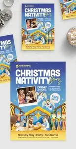 Christmas School Nativity Flyer Template 547997773